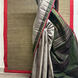 Vera Twin Border Kanchipuram Silk Saree - Grey