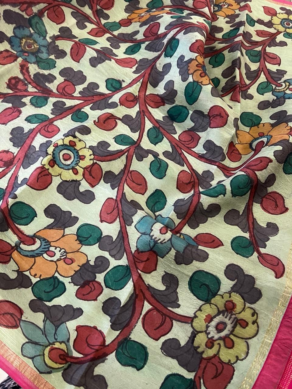 Kalamkari Kanchi silk dupatta