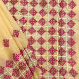 Tuhina Yellow Kutch Embroidery Organza Saree