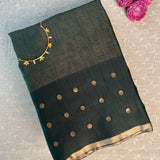 Zari striped handwoven organza saree