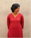 Red Bandhani Silk Coord Set