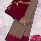 Indra tricolour kanchipuram silk saree