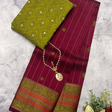 Kimaya vertical striped silk saree