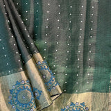 Sequinned kutch embroidered organza saree