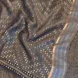 Handwoven Organza Silk Saree - Grey