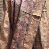 Forest Raga Tussar Kalamkari Saree - Maroon