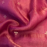 Metallic organza hand embroidered saree