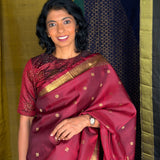 Vera Mayil Chakram Kanchi Silk Saree - Maroon