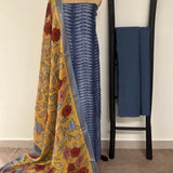 Kalamkari Chanderi Kurta Set - Indigo
