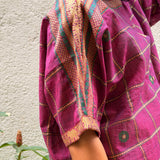 Kaleidoscope Fraction Kanchi Cotton Shirt - Plum