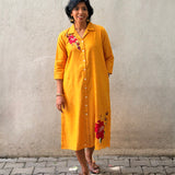 Yellow Chanderi Melange Dress