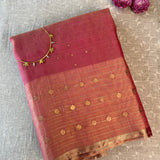 Metallic handwoven organza saree