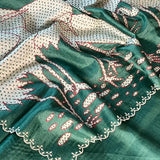 Tussar applique saree