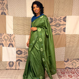 Jhaalar Zinnia Tussar Silk Saree - Green