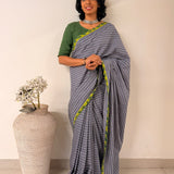 Zephyr Cutwork Embroidered Cotton Saree - Grey