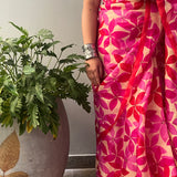 Nisha Parijath Organza Saree - Pink