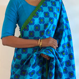 Mila mosaic printed kanchipuram silk saree