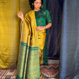 Sumangala Haathee Kanchi Silk Saree - Gold