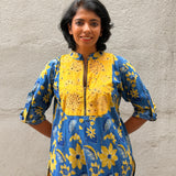 Blue Floral Applique Top