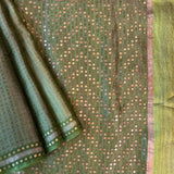 Metallic zari striped organza saree