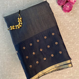Zari striped handwoven organza saree