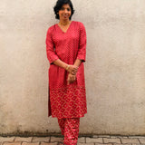 Red Bandhani Silk Coord Set