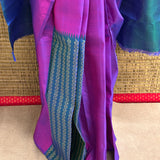 Colour Blocked Kanchipuram Silk Saree - Purple