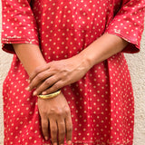 Red Bandhani Silk Coord Set