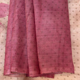 Veena Komorebi Tussar Saree - Cream and Pink