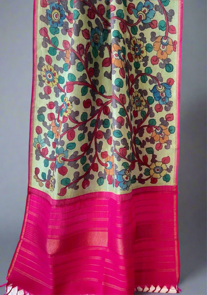 Kalamkari Kanchi silk dupatta