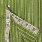 Applique Embroidered Men's Shirt - Green