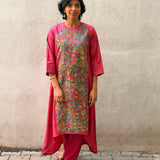 Kalamkari Applique Silk Kurta Set
