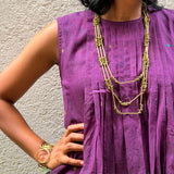 Kaleidoscope Scatter Sleeveless Kanchi Cotton Top - Purple