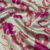 Veena Painted Petals Tussar Saree - Cream and Pink