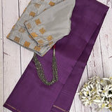 Lavanyam plain kanchi silk saree