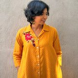 Yellow Chanderi Melange Dress