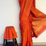 Nihira Terraced Fields Kanchipuram Silk Saree - Orange