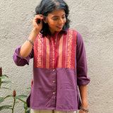 Kaleidoscope Fragment Kanchi Cotton Shirt - Mauve