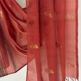 Madhura Paperflowers Kanchi Organza Saree - Coral