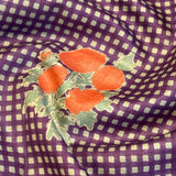 Veena Plaid Flowers Tussar Saree - Violet
