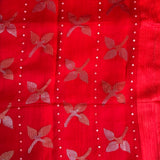 Sequinned floral matka organza saree