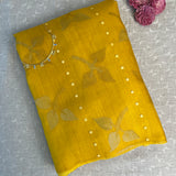 Sequinned floral matka organza saree