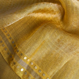 Metallic zari striped organza saree