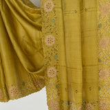 Jhaalar Zinnia Tussar Silk Saree - Mustard