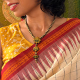 Triple lotus terracotta necklace set