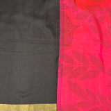 Mila Foliage Printed Kanchipuram Silk Saree - Pink