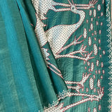Tussar applique saree