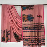 Kalpataru Ganesha Kalamkari Silk Saree - Pink and Violet