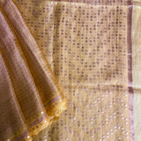 Metallic zari striped organza saree