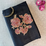 Tussar applique saree